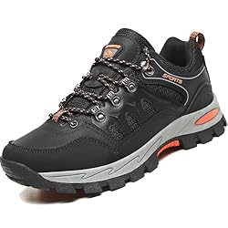 VTASQ Zapatillas de Senderismo Hombres Mujeres Imp...: Los zapatos de senderismo utilizan una parte superior de cuero compuesto y una lengua de malla para crear durabilidad, transpirabilidad y comodidad. Los zapatos de senderismo utilizan suelas Exteriores de Goma Antisísmica y antideslizante para propor...