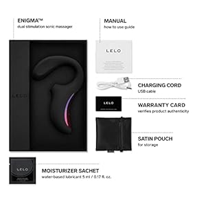 LELO ENIGMA, Masajeador Sónico de Doble Estimulación, Succionador de Clítoris y Vibrador Femenino con 8 Modos de Placer, Black