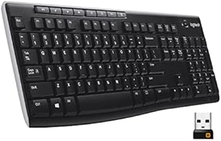 Logitech K270 Wireless Keyboard for Windows, 2.4 GHz Wireless, Full-Size, Number Pad, 8 Multimedia Keys, 2-Year Battery Life, Compatible with PC, Laptop