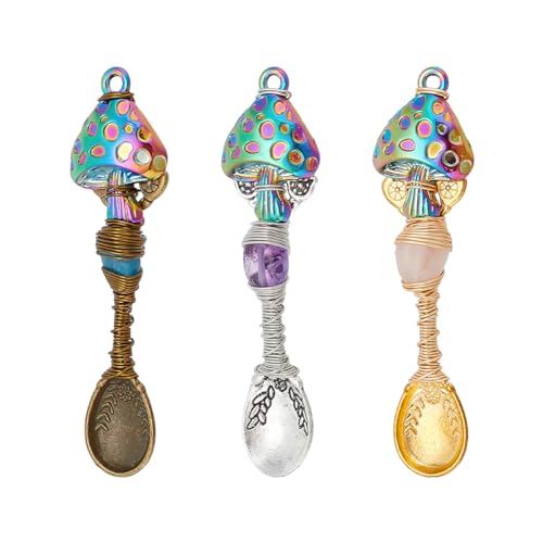NBEADS 3 Pcs 3 Colors Natural Genstone Pendants