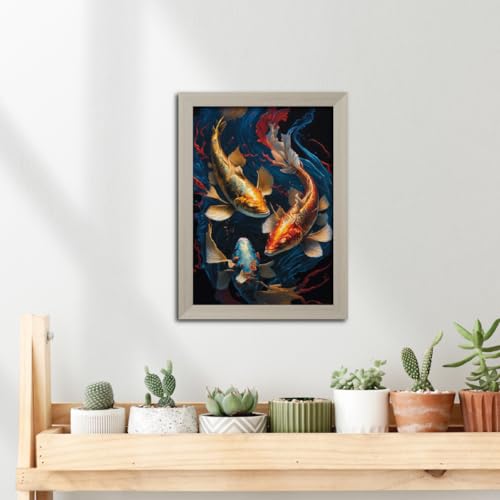 Image of TenorArts Feng Shui Photo Frame Vastu Positivity Lucky Wall Painting Aesthetic Art Frames with White Wooden Texture for Living rooms Office Bedroom - Wall Paintings /Hangings (12inches x 9inches)