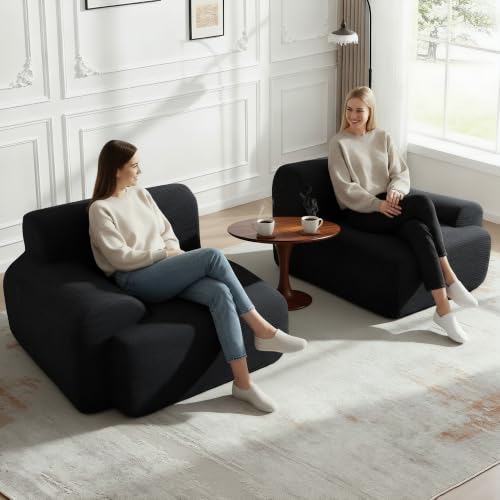 Image of Loveseat Modular Sectional Sofa, Modern 2 Seat Couch with Deep Seat