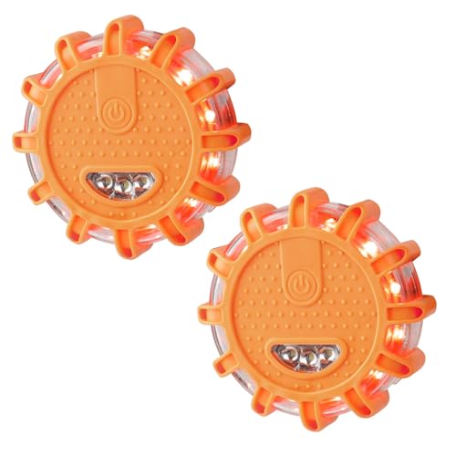 Luces de advertencia impermeables con imán y 9 modos de flash naranja para emergencias