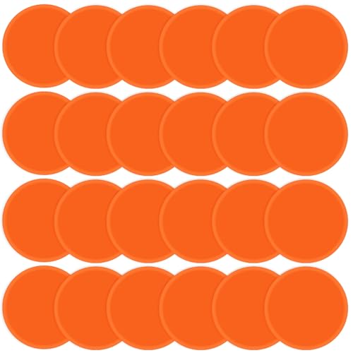 ZIECE 4inch Poly Spots Spot Markers for Gym Floor 24 Pcs Flat Cones Non-Slip Rubber Floor Dots Agility Markers for Soccer Basketball Sports Speed Training Dance Classroom Activities