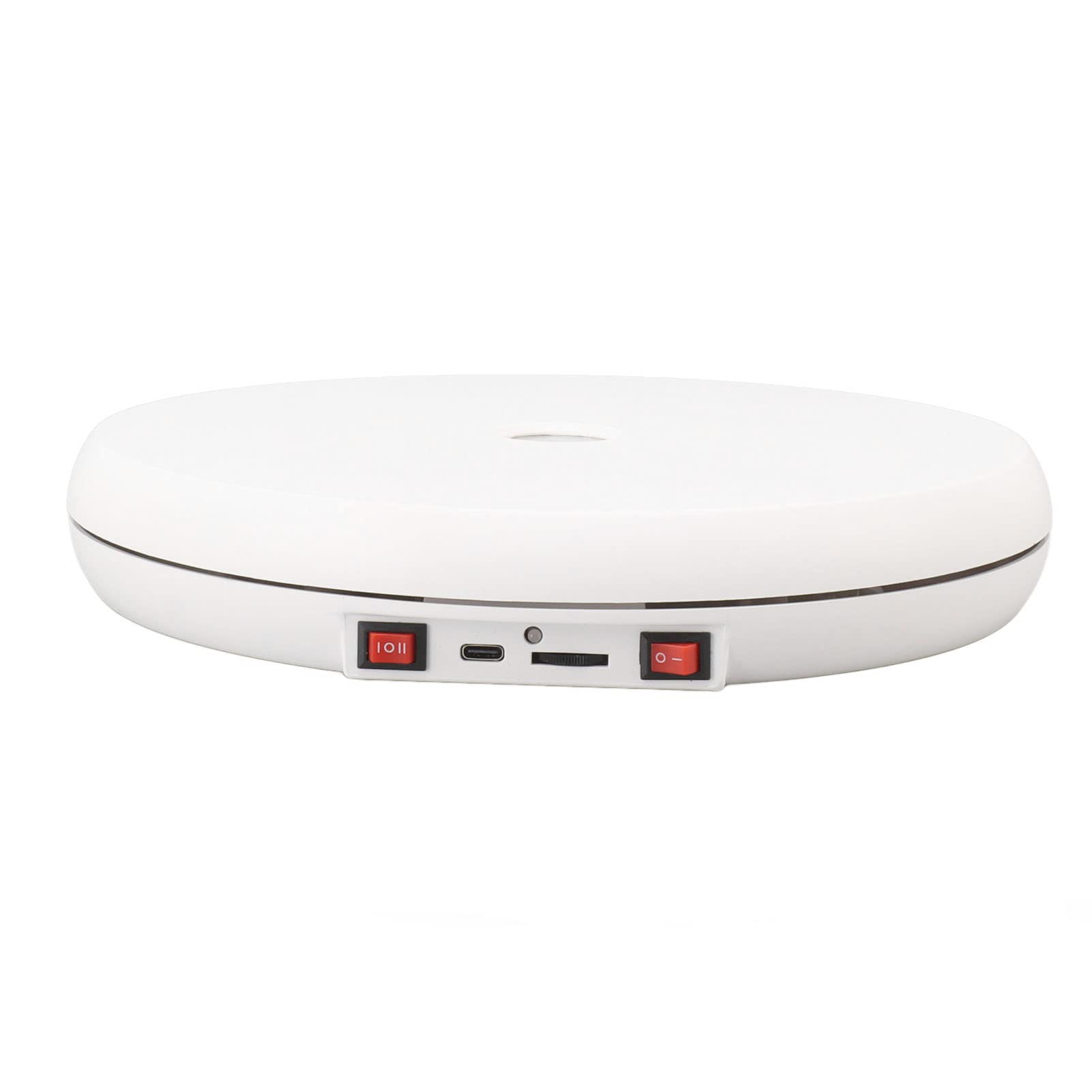 Gsycle Electric Rotating Display Stand, 25cm 20kg Load Capacity Turntable Display Table Noiseless Rotating Platform with LED Light for Jewelry (ABS 2)