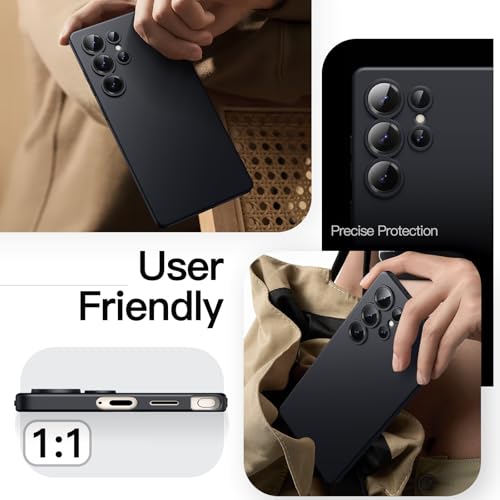 Image of JETech Slim Cover Case for Samsung Galaxy S25 Ultra 5G with Camera Lens Full Protection, Ultra-Thin Lightweight Matte Finish Minimalist Protective Phone Cover (Titanium Black)