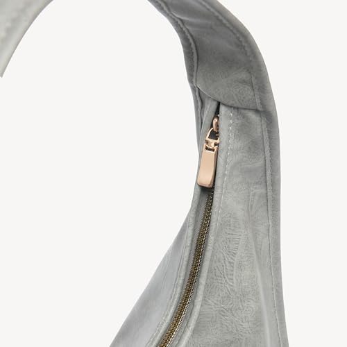 Image of NEWBELLA Hobo Purse, PU Leather Shoulder Bag, Tote Handbag for Work and Travel (Quartz Grey)