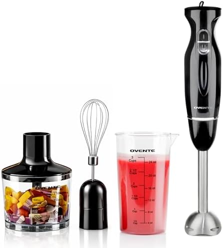 OVENTE Immersion Hand Blender Set, 300W Electric Handheld Stick M...