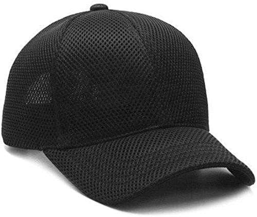 Alcove Unisex Black Full Net/Full Mesh Baseball Fabric Cotton Cap Curved Visor Freesize/Adjustable