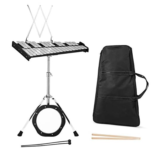 COSTWAY Xilófono con 30 notas Xilófono con Trípode de Altura Regulable con atril,pad de prácticas,un par de mazos Xilófono para Niños y Adultos