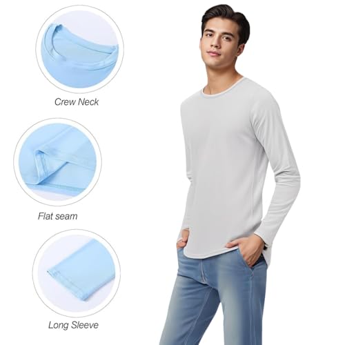 Men's UPF 50+ Long Sleeves Rash Guard Swim Shirts for Dry Fit Surf Fishing Running UV Sun Protection3