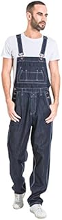 Wash Clothing Company Mens Loose Fit Denim Dungarees - Dark Blue Value Bib Overalls MADDOXDARKBLUE
