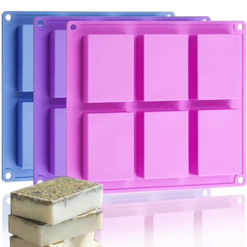 Rectangle Molds Silicone for Deep Chocolate Bar Food Grade Baking Molds for Rice Crispies Treats Cake Chocolate Bar Desserts Ice Cube Wax Melts Soap Homemade Non-stick Molds BPA free DIY Tray Molds