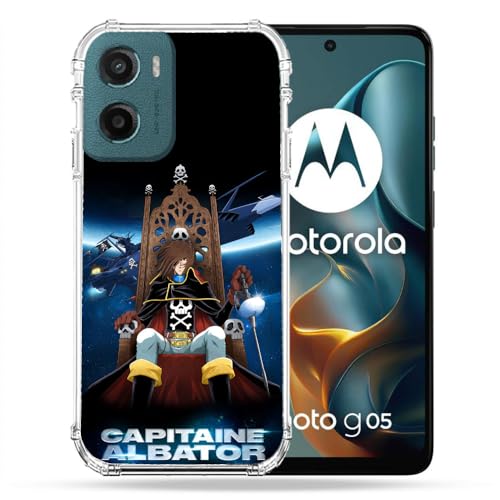 livre Coque Renforcée pour Motorola G05 / E15 Manga Capitaine Albator
