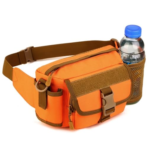 Sac tactique homme bandoulière robuste banane plein air orange compact