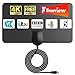Indoor TV Aerial for Freeview – Long Range 360° Digital HDTV Aerial, Strong VHF/UHF/DAB Reception, Supports 4K 1080P HD, Easy Setup for Smart & Older TVs, Clear Local Channels