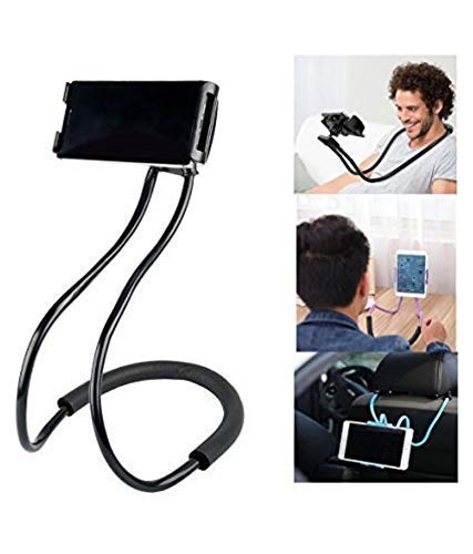Image of Portable Lazy Stand Mobile Holder with Goosneck Long Arm Clip | Flexible | Foldable | 360 Degree Compatible for Universal Places As Office |Home |Kitchen | Bedroom (Hanging Neck Lazy)