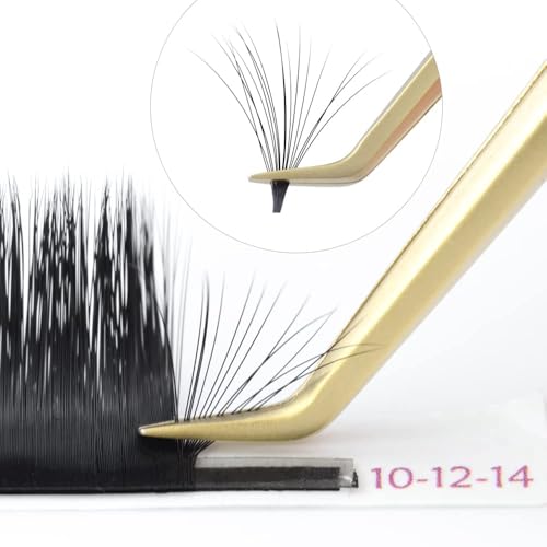 NAGARAKU Easy Fan Premade Fans Eyelash Extensions 3 Layers Self Blooming Mega Volume Eyelashes Rapid Automatic Flower Soft Pre-glued Lashes Pre Fanned Lash - 0.03C Curl -8-10-12mm MIX