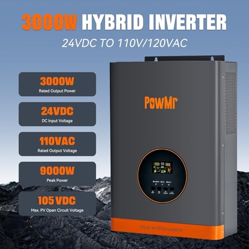 PowMr Split Phase 10000W 48VDC to 110V/220VAC, 10KW Hybrid Solar Inverter with 120A MPPT Charge Controller, Peak Power:30000W, Max PV Input 6400W, Pure Sine Wave Inverter for 48V Lead-Acid, Li Battery by PowMr - Image 2