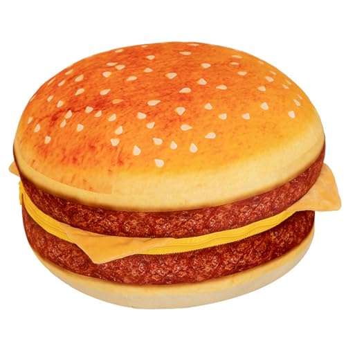 Oreiller peluche burger pour vos siestes et soirées canapé cocooning