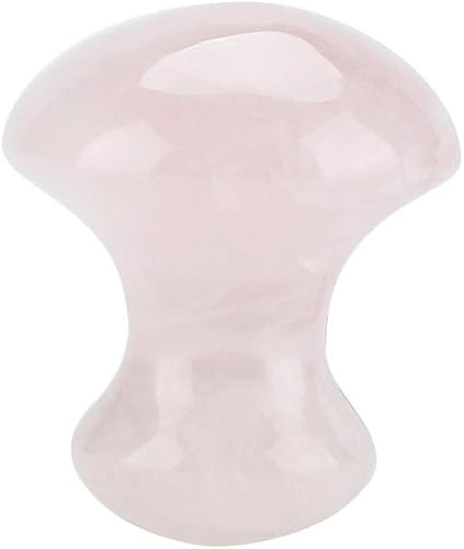 Piedra de cristal de cuarzo rosa, piedras de hongo facial, masajeador, masaje, piedra en forma de hongo, herramienta de masaje de ojos