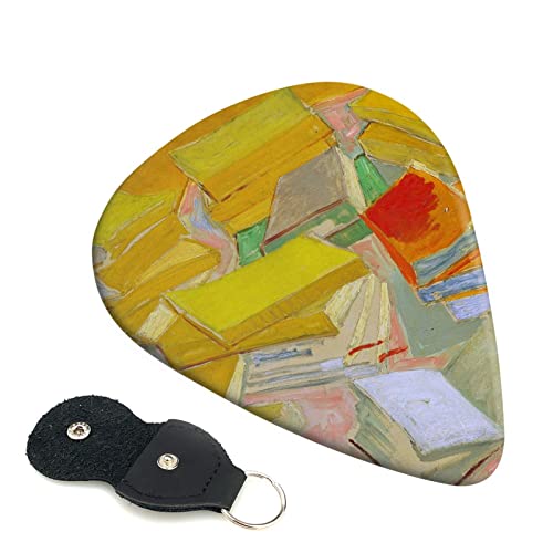 ギターピック 6枚セット 0.46mm 0.71mm 0.96mm エレキギター ベース用ピック ウクレレ ギター ABS素材 エレクトリック アコースティック 弦楽器 初心者 トライアングル ピック( ヴィンセント・ファン・ゴッホ 『フランスの小説』 )