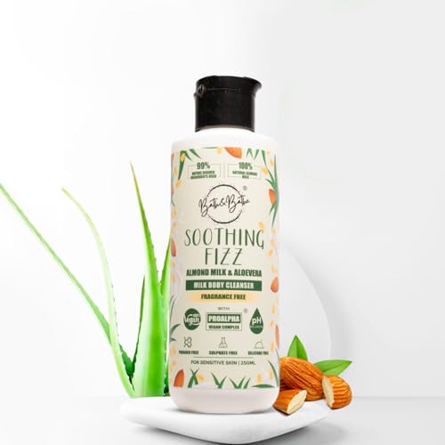 Image of Bath&Bathe Soothing Fizz Body Wash - Aloe Vera & Almond Milk, Fragrance-Free | Sulfate-Free, Paraben-Free | Gentle & Hydrating for Sensitive Skin 250ml