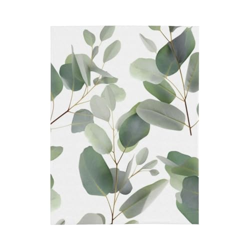 Plaid canapé eucalyptus couverture flanelle douce anti-frissons et lavable