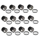 Hohopeti 12 Tarros de Aluminio Negro de 100 Ml con Tapa Transparente, Recipientes Rellenable para Crema Cosmética, Tarros de Viaje Prácticos para Maquillaje y Cuidado Personal