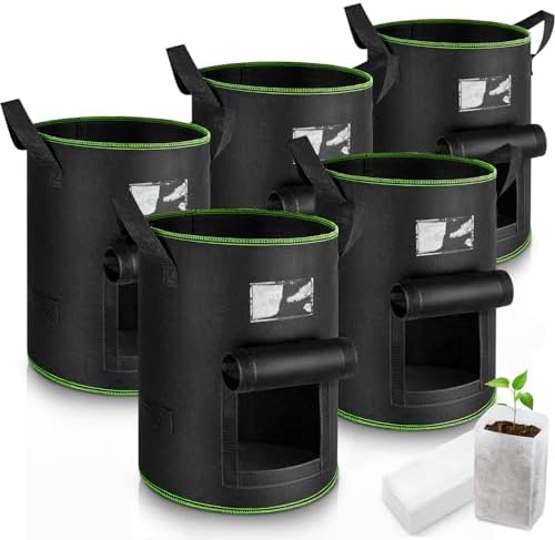 4 Sacs De Culture 40L - Sacs Plantation Pommes De Terre - Non Tissé Respirant - Avec Gants