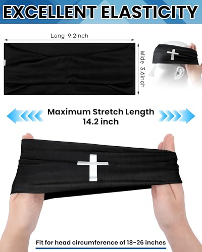 Image of Shihanee 6 Pcs Christian Headbands for Men | Jesus Cross Athletic Sweatbands, Moisture Wicking, Christian Workout Accessories, Football Baseball Running Sports Training