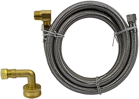 Jones Stephens S04275 3/8 OD X 3/8 MIP X 60 SS DISHWASHER CONN W/GH FITTING & 90 - N/A