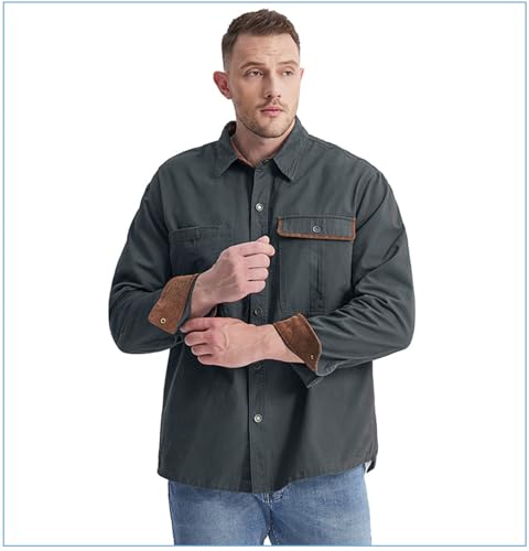 Mud Kingdom Mens Shirts Corduroy Long Sleeve Casual Button Down Flap Pocket Shacket Jacket Regular Fit3