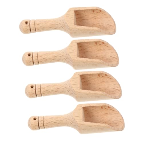 Alipis 4pcs Wooden Tea Comfortable Grip Tea Scoop for Nuts Kitchen and Bathroom Accessory Easy to Clean Wooden Utensils for Daily Use