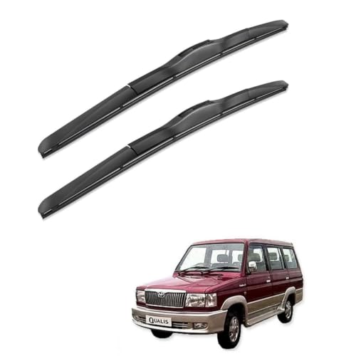 Image of Oshotto Frameless (O.E.M Type) Wiper Blades Compatible with Toyota Qualis (16 inch / 16 inch)