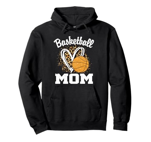 Basketball Mom Leopard Heart Hoodie