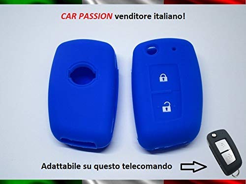 Key Shell Cover Compatible with Nissan Juke Qashqai Note Micra Silicone 2 Buttons Soft Case Protection Remote Control Car 7 Colours (Blue) - Image 4
