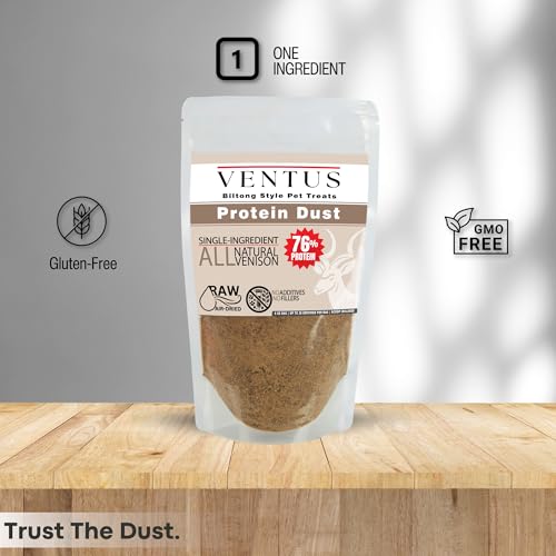 Image of Ventus Dog Food Topper - Single Ingredient High Protein Meal Topper for Dogs, Venison Seasoning, 6 oz