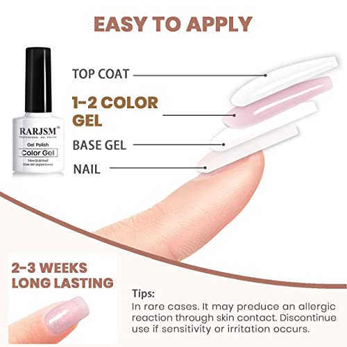 Rarjsm Nude Gel Nail Polish Silver Glitter Pale Pink Neutral Color Shimmer Pigment Skin Tone Gel Polish 15Ml Sparkle Sheer Pink Natural Soak Off Uv Led Cured For Home Salon Diy Nail Art Single Bottle #TOP5