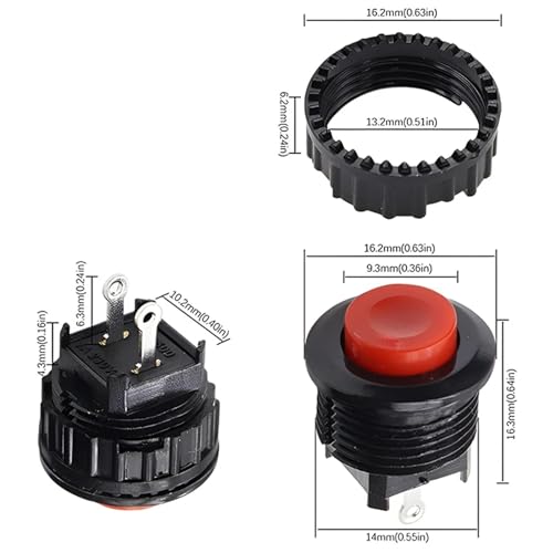 Interruptor de botón verde DS-500 para paneles de control y reseteo 1A 6