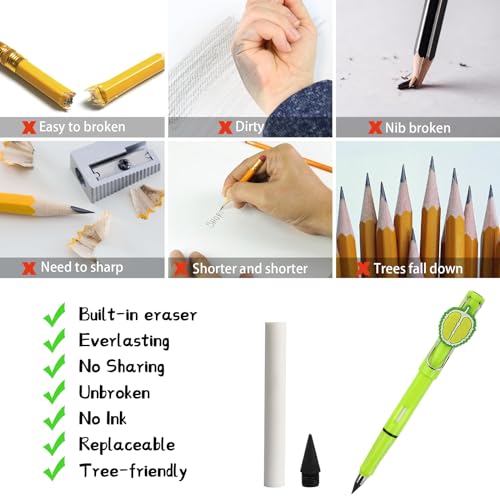 10 lápices eternos infinitos sin tinta con borrador miniatura 5
