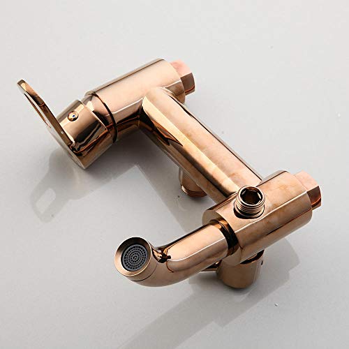 Douchette à main dorée rose pour baignoire moderne
