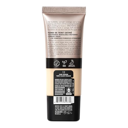 Image of e.l.f. Soft Glam Foundation, Medium Coverage, Long-Lasting & Buildable Foundation For A Smooth, Satin Finish, Vegan & Cruelty-Free, 12 Fair Warm