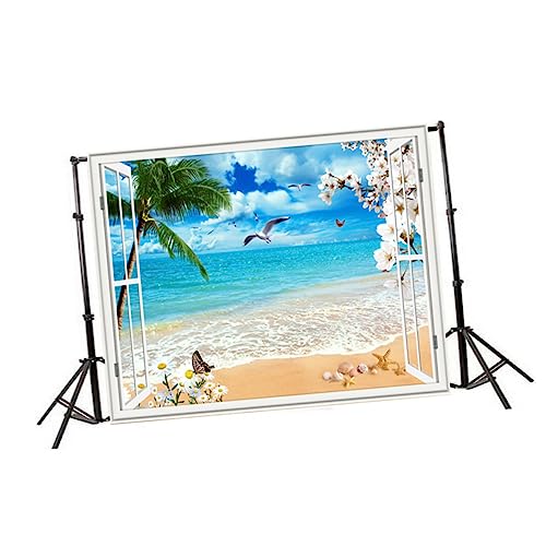 CAXUSD Fondo Fotográfico De Playa De Escenario Costero Sin Arrugas para Sesiones De Fotografía Playa y Eventos