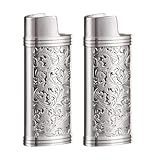 Encendedor decorativo: estructura metálica retro, simple y de moda, hermoso y elegante, patrón tridimensional claro, decora tu encendedor y dale un aspecto personal y único.