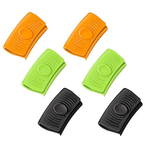 6 Piezas Asas Silicona para Ollas Soporte De Mango Caliente Agarraderas de Silicona Fundas De...