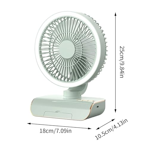 Image of 4000mAh High Speed ๐๐๐๐ก๐๐ซ๐ ๐๐๐๐ฅ๐ Table Fan for Home, ๐๐ฌ๐๐ข๐ฅ๐ฅ๐๐ญ๐ข๐ง๐ ๐๐๐ง with ๐๐๐ ๐๐ข๐ ๐ก๐ญ | ๐๐๐ ๐๐๐ซ๐ฌ๐จ๐ง๐๐ฅ Fan, ๐ ๐๐ฉ๐๐๐ (F1 - Green)