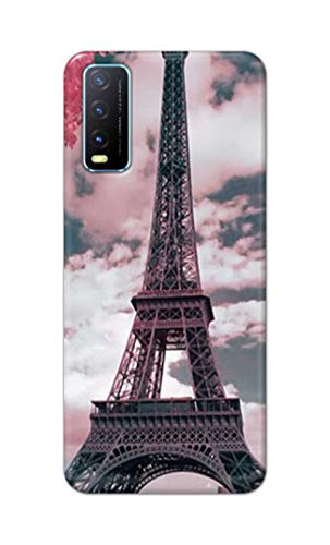 Image of Lovers Famous Place Eiffel Tower in Paris Hard Back Case Cover for Vivo Y20 / Vivo Y20i / Y20s / Y20G / Vivo Y12s / Y20S (G) Back Cover -(J5) VNS2227