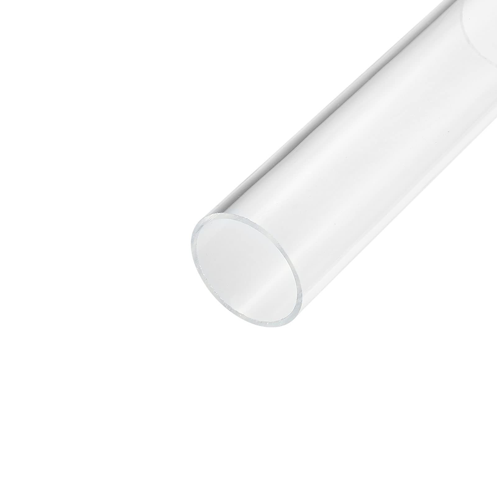 sourcing map Acrílico Tubo Transparente Rígido Redondo 46mm ID 50mm OD 6" para Lámparas y Linternas