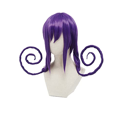 miccostumes Womens Anime Short Wavy Purple Wig for Cosplay Halloween image 5